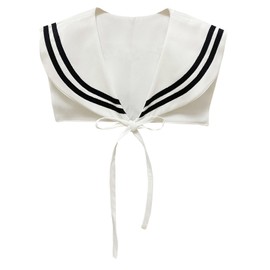 HoosaiyWoo Sailor Collars Scarf for Women Top Fake Collar Necklaces Collar Sailor Costume Shawl wraps Match Sweater Shirt Dress,H White