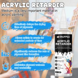 SHOPPGO Acrylic Retarder, Professional Acrylic Paint Retarder, 100 ml Acrylic Retarder, Delays the Evaporation of Water and Extends the Durability of the Paint