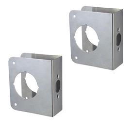 SUMBIN Door Defender 1-3/8" Thick with 2-3/8" Backset 2-1/8" Bore for Door Security in Stainless Steel Finish (2PCS)