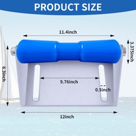 XIANGZI 12" Boat Trailer Rollers with Brackets Galvanized Steel Keel Roller Assembly Kit for Easy Water Launch
