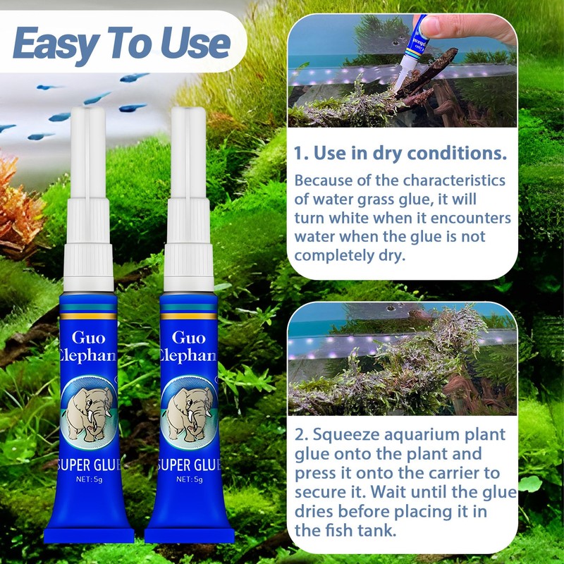 1DFAUL Aquarium Glue Fish Safety, 2Pcs Coral Reef Glue for