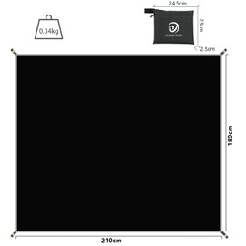 Tent Sheet, Ground Sheet, Tarpaulin, Lightweight, Storage Bag Included, Outdoors, Camping, Climbing, Picnic, Hiking (Black, 70.9 x 82.7 inches (180 x 210 cm)