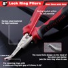 LEONTOOL 8 Inches Lock Ring Pliers Flat Snap Ring Pliers