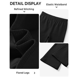 BOOPH 5 Pack Girls Flare Leggings High Waist Bell Bottom Pants Kids Cotton Casual Clothes for Teen Girl 5-6Y Black