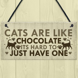 RED OCEAN Funny CAT Sign For Home Shabby Chic Wall Door Funny Pet Plaque Friendship Birthday Xmas Gift