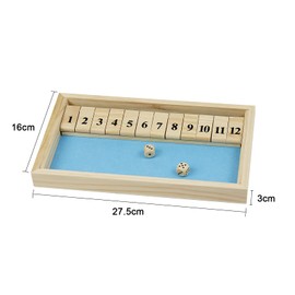 Kitchnexus 2-Player Shut The Box with 12 Numbers, For At Least 2 Players, Classic Dice Board Toy (blue)