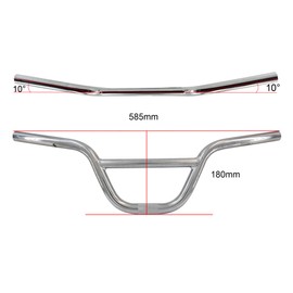 WEERAS BMX Alloy Handlebar 585mm 22.2mm Surface Electroplated High Carbon Steel Swallow Handlebar