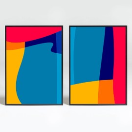 ROLAV - Set of 2 Decorative Wall Slats | Posters for Living Room | Modern Wall Decoration | Pictures for the Wall | Stylish Design (0011)