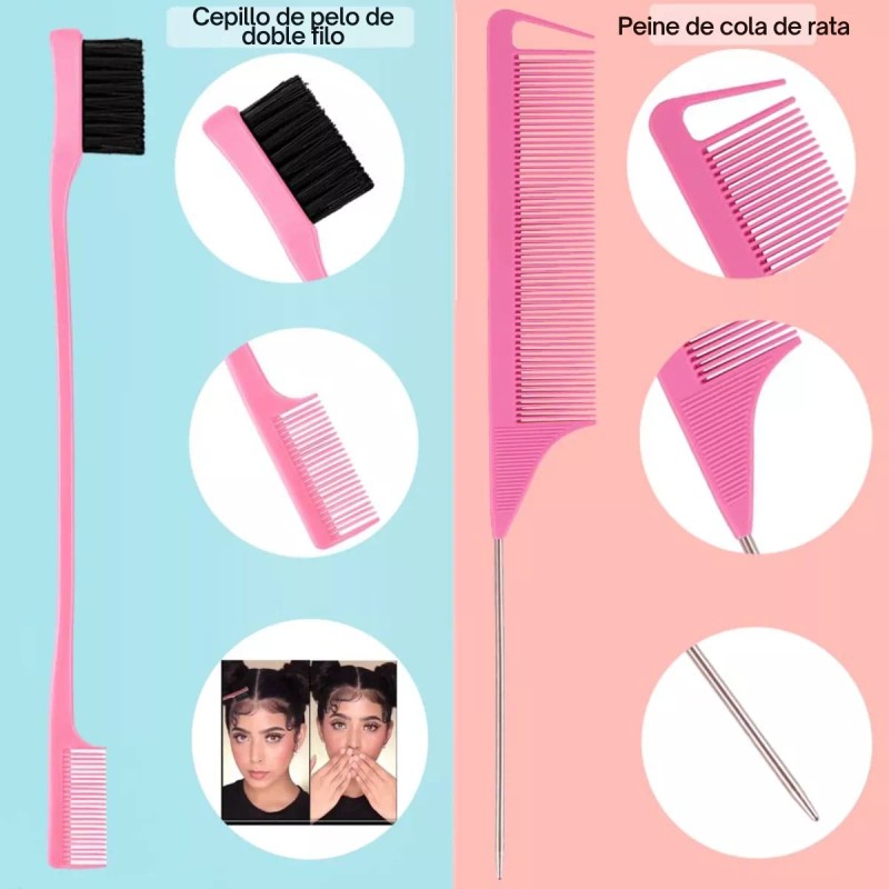 Universo en Linea Kit Cepillos Y Peines Peinado Cabello Pinza