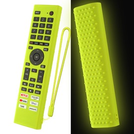 AKSHFETH ERF3J80H ERF3G80H ERF3F80H Remote Case Cover for Hisense 4K UHD Android Smart TV Remote Shockproof Silicone Sleeve with Lanyard(Glow Green)