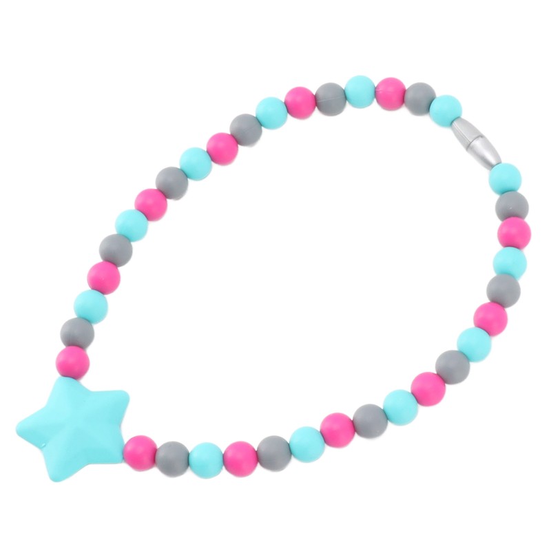 Silicone Baby Teething Necklace Soft Flexible Safe Infant Toddler Teether