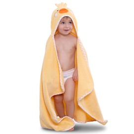 TBEZY Toalla con capucha para niños, 100% algodón, ultra suave con diseño único de animales, grande para bebés de 3 a 10 años (pollito)