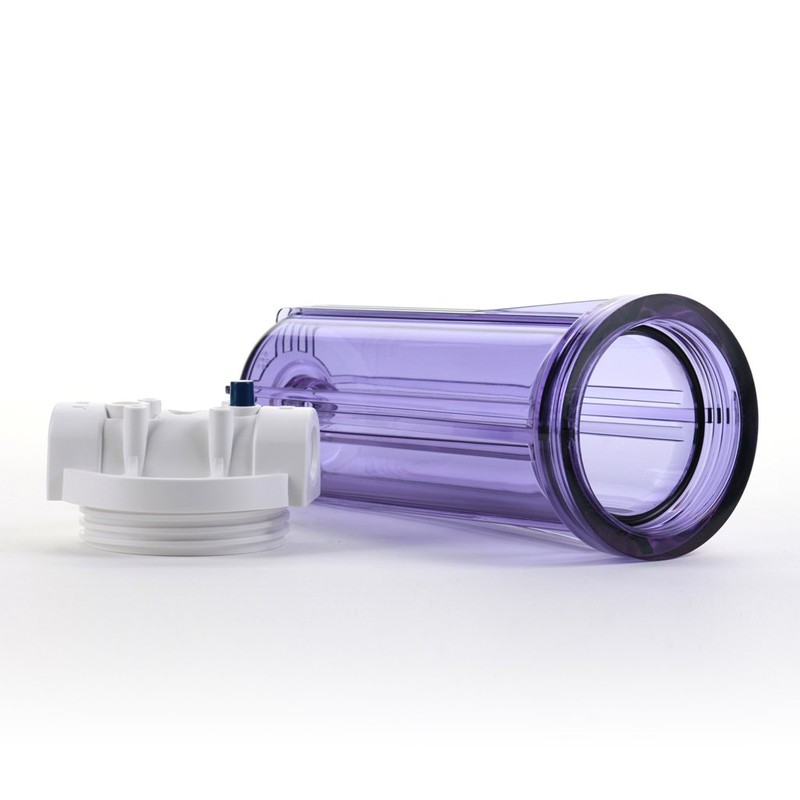 Hydronix HF3-10CLWH12PR, 10" Clear Housing with White Rib Cap For