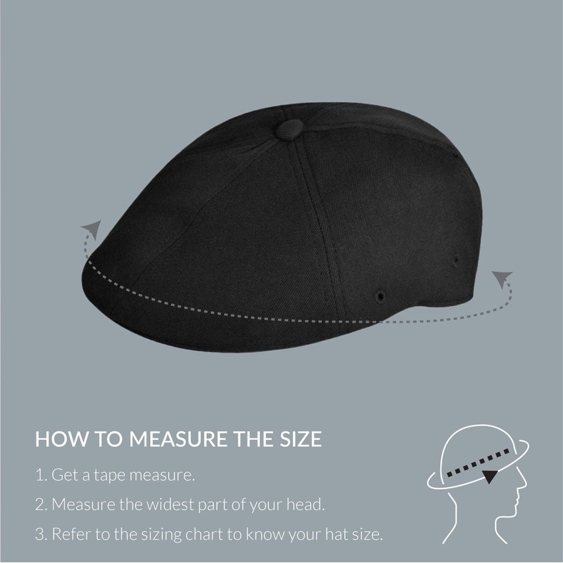 Kangol Wool Flexfit 504 Flat Cap, Black, Small (Manufacturer Size: