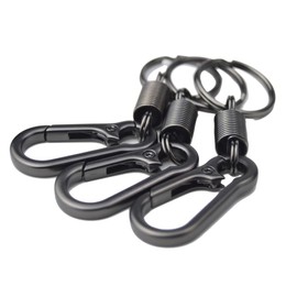 Metal Retro Simple Strong Carabiner Shape Car Remote Keychain Ring Key Holder Clip Hook Spring