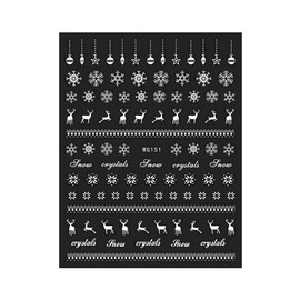 Generic Snow Christmas Nail Sticker Snowman Reindeer Santa Sleigh Winter Wg151 Nail Wraps Art Stickers Manicure Supplies for Women for Home Nails Full Long Lasting Easy Apply and Remove