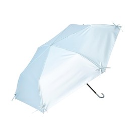Francfranc Flanc Blackout Ribbon Folding Umbrella, 19.7 inches (50 cm) (For Rain or Shine), blue (light)