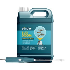 Sunday Bug Doom - Home Insect Spray - Outdoor Insect Repellent - Botanically Derived Formula - 1 Gallon Bottle & Wand Sprayer