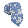Kebocis Corbata de algodón para hombre, Blooms - Azul claro,