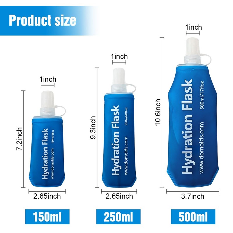 TXSN 150 ml Soft Flask, Hydration Flask Foldable Water Bottle