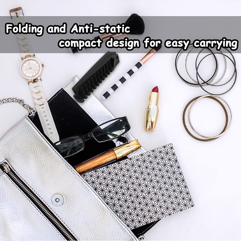 ExceLife Foldable Hair Comb, Travel Pocket Size Collapsible Comb Double
