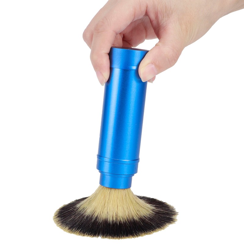 Men Portable Beard Brush Travel Facial Cleaning Foaming Shaving Brush