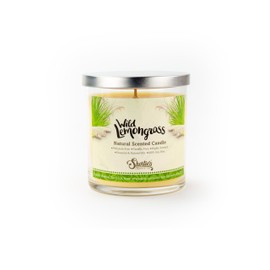 Wild Lemongrass Scented Natural Soy Candle, Essential Fragrance Oils, 100% Soy, Phthalate & Paraben Free, Clean Burning, 9 Oz.