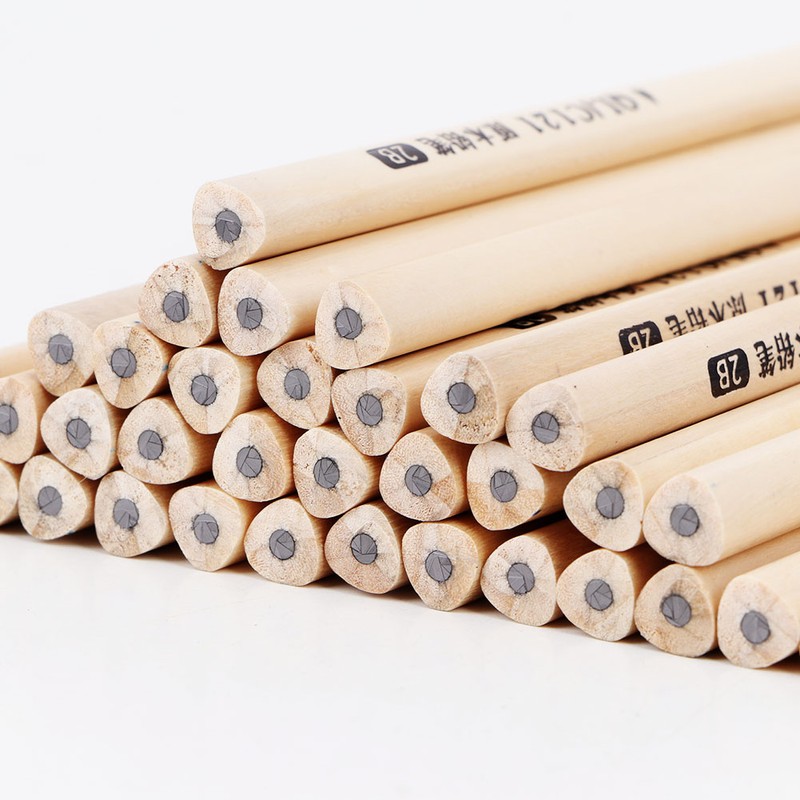 50PCS Environmental Protection Wooden HB 2B Pencil Graphite Writing Pencil(2B