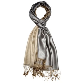 Lorenzo Cana Luxury Pashmina Women's Reversible Scarf 70% Silk 30% Viscose Scarf 70 x 190 cm Two Tone Scarf Wrap Shawl Reversible Double Face - 70 x 190 cm