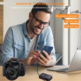 HEILUON Lector de Tarjetas SD 8 en 1, Velocidad 5Gbps, Memory Stick Pro Duo Adaptador, USB 3.0 y Tipo-C para PC y Móvil, Compatible con SD/TF/CF/MS/Micro SD, Plug and Play, Sin Aplicaciones