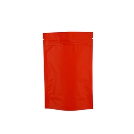 QQ Studio Pack of 100 Matte Color Stand-Up Mylar Foil Resealable Zipper Pouches (3.9" x 5.9", Matte Flat Red)