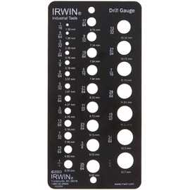IRWIN Drill Bit Gauge, 1/16-to-1/2-Inch, 29-Hole (12092)