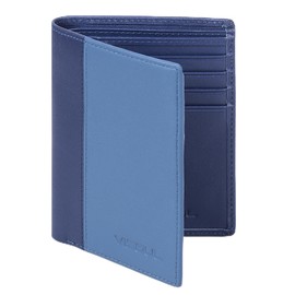 VISOUL Men's Billfold Billfold Genuine Leather 11 Card Slots, Photo Pockets, No Coin Purse, License Holder, Ultra-thin, Large Capacity, Cowhide Leather, No Coin Purse, Popular Bi-fold, Made by Top