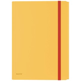 Leitz A4 3- Flap Folder with Pocket, 150 Sheet Capacity, Cosy Range, Warm Yellow, 46190019
