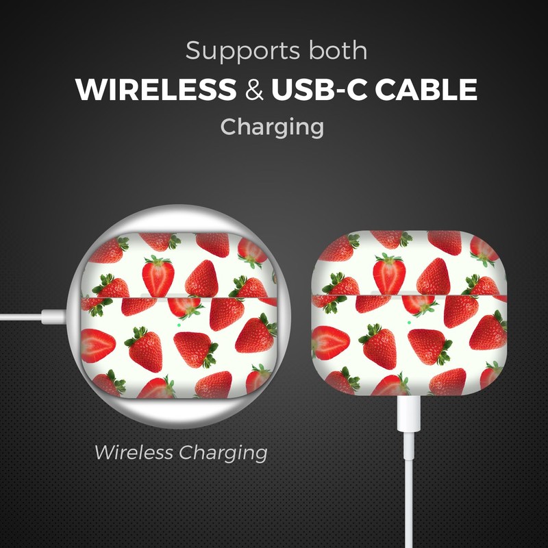 GlamCase Compataible with AirPods Pro 2nd Generation - Strawberry Pattern