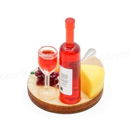 Odoria 1/24 Miniature Wine and Cheese Food Dollhouse Decoration Accessories