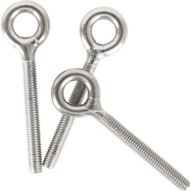 HVDHYY M6 304 Eye Bolts Long Ring Stainless Steel Eye Bolt Long Screw Threaded Rod Ring Bolt Pack of 10 for Mounting and Hanging