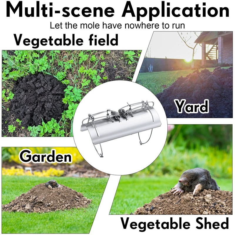 Qualirey Mole Trap Half Round Metal Mole Killer Reusable Ground