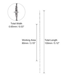 sourcing map Scroll Saw Blades 0.65 mm Wide High Carbon Steel Curved Saws with Spiral Teeth for Wood Metal Plastic Cutting (1#) Pack of 24