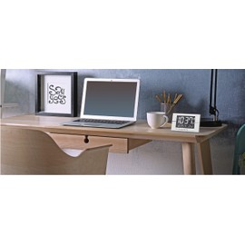 RHYTHM 8RZ209SR03 Alarm Clock, Radio Clock, Thermometer, Calendar, LED, Light, White, 4.7 x 7.6 x 0.8 inches (12 x 19.4 x 2.1 cm)