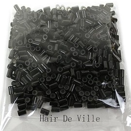 500 PCS 3.5 mm Black Color Copper Tubes Beads Locks Micro Rings for I Tipped Human Hair Extensions