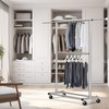 Simple Houseware Double Rod Garment Rack, Grey