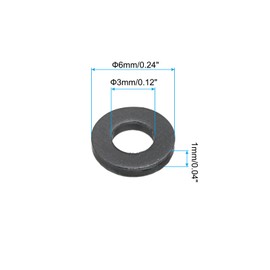 PATIKIL M3 Nylon Flat Washer, 12 Pack 3mm ID 6mm OD 1mm Thick Sealing Spacer Gasket Ring for Faucet Pipe Water Hose Fastener Bolt, Black