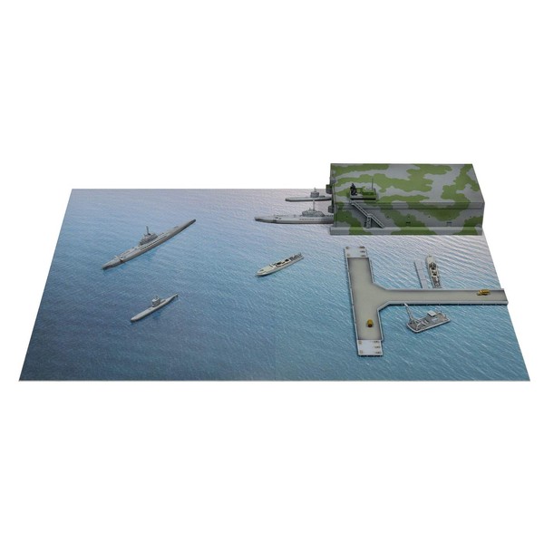 Pit Road SPS15 1/700 SPS Series WWII German Navy U-Boat S-Boat Attack Base Sea Scene Paper Base (11.4 x 7.3 inches (290 x 185 mm) 2 Pieces