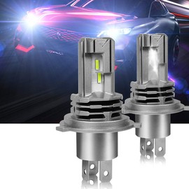 HUIQIAODS Car LED Headlight, Genuine Halogen, White, Double-Sided Luminous, LED Bulb, For DC 12V (Compatible with Hybrid Vehicles and EV Vehicles), 55W, 6500K, Ultra Brightness, Constant Current
