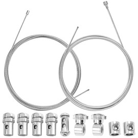 2 x 2 m Bowden cable universal repair kit, brake cable, bicycle, gear cable, brake cable, with 9 nipples, shift cable, throttle cable for motorcycles, moped, bicycles, scooters, off-road, MX, diameter
