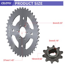CILOYU High Speed 420 Chain Mini Bike Sprocket 40T 6 Hole 37mm Bore Replacement for Coleman CT100U CC100X RB100 Monster Mega Moto MMB80 105 Baja Doodle Bug DB30 Motovox MBX10 Mini Bike Parts