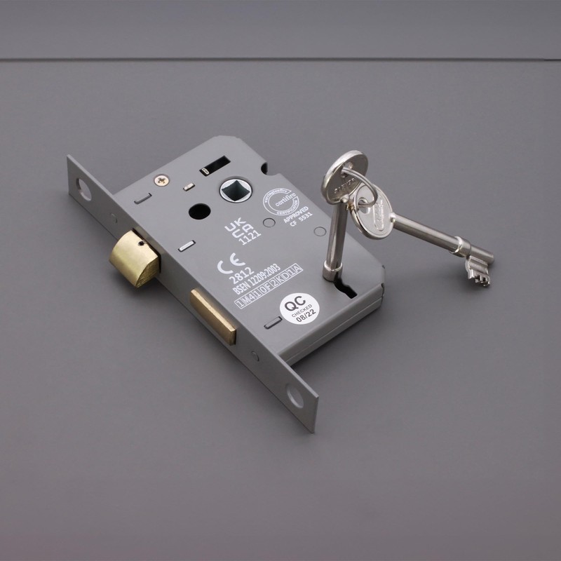 Infinity Decor Fire Rated Electro Brass 3 Lever Mortice Sash