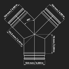 Repa Market 5 Inch Y Duct Splitter/Connector – Galvanized Steel 3 Way Hose Splitter/Male Fit Dryer Vent Hose Adapter/HVAC Exhaust Fan, Dryer Duct, Ventilation Fan Transition for Home Improvement