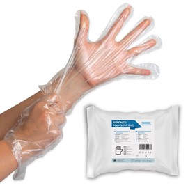 100 ARNOMED Women's Disposable Polyethylene Gloves, Disposable Gloves in Bag, Household Gloves for Food, Transparent, Protective Gloves for Hair Dyeing, Thin Gloves, Diesel Gloves